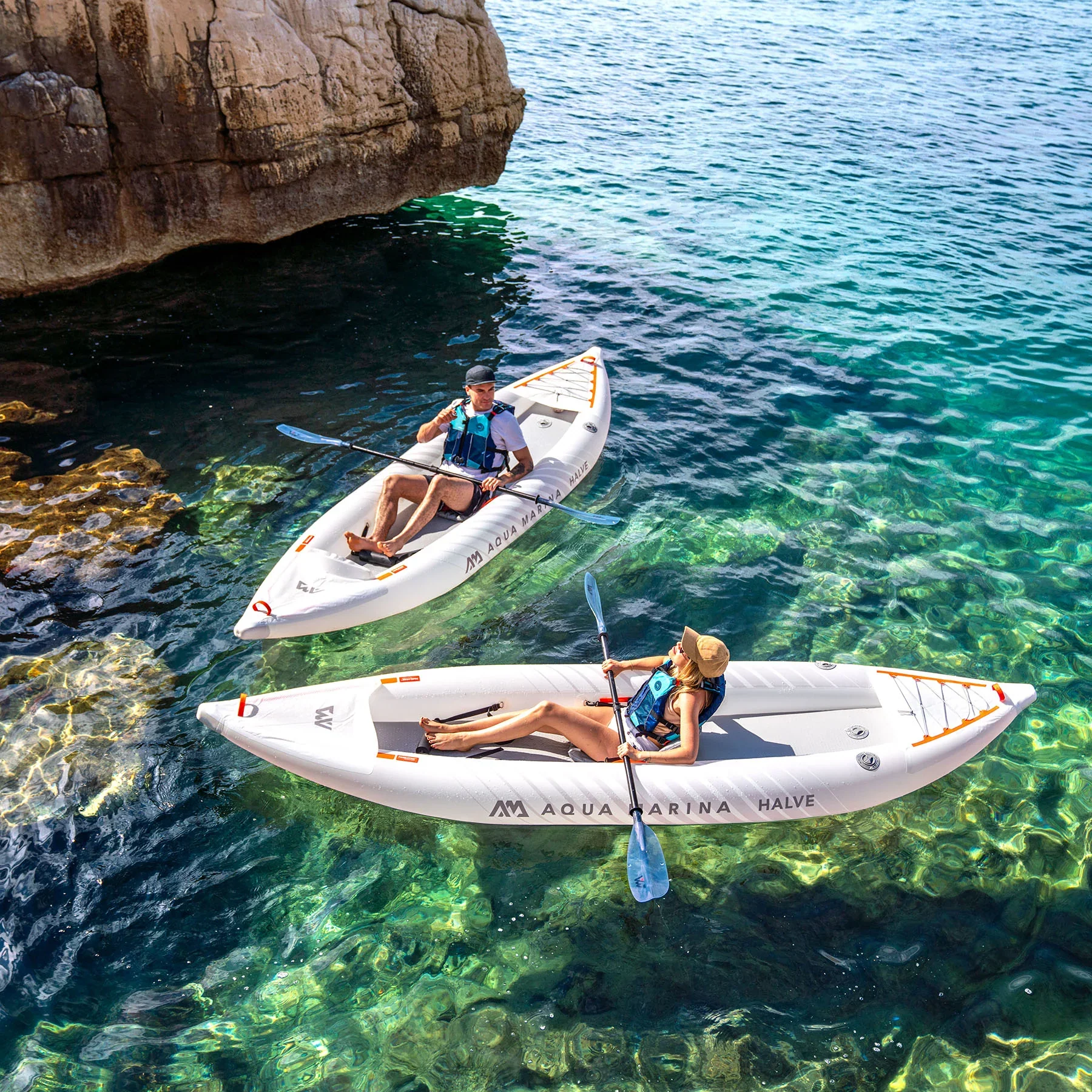 Kayak Ultraliviano Aqua Marina Halve Single / Doble Blanco - Image 14