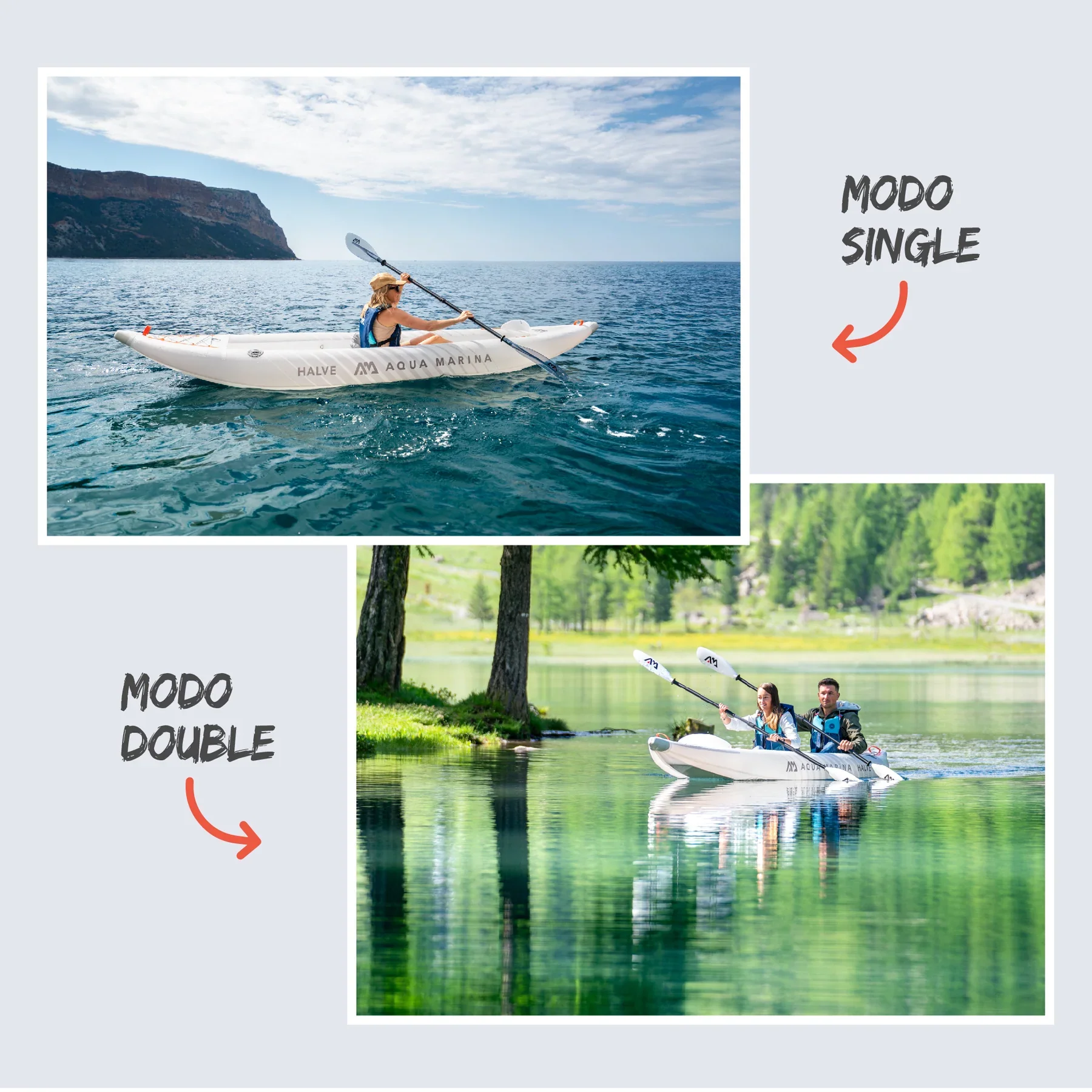 Kayak Ultraliviano Aqua Marina Halve Single / Doble Blanco - Image 7