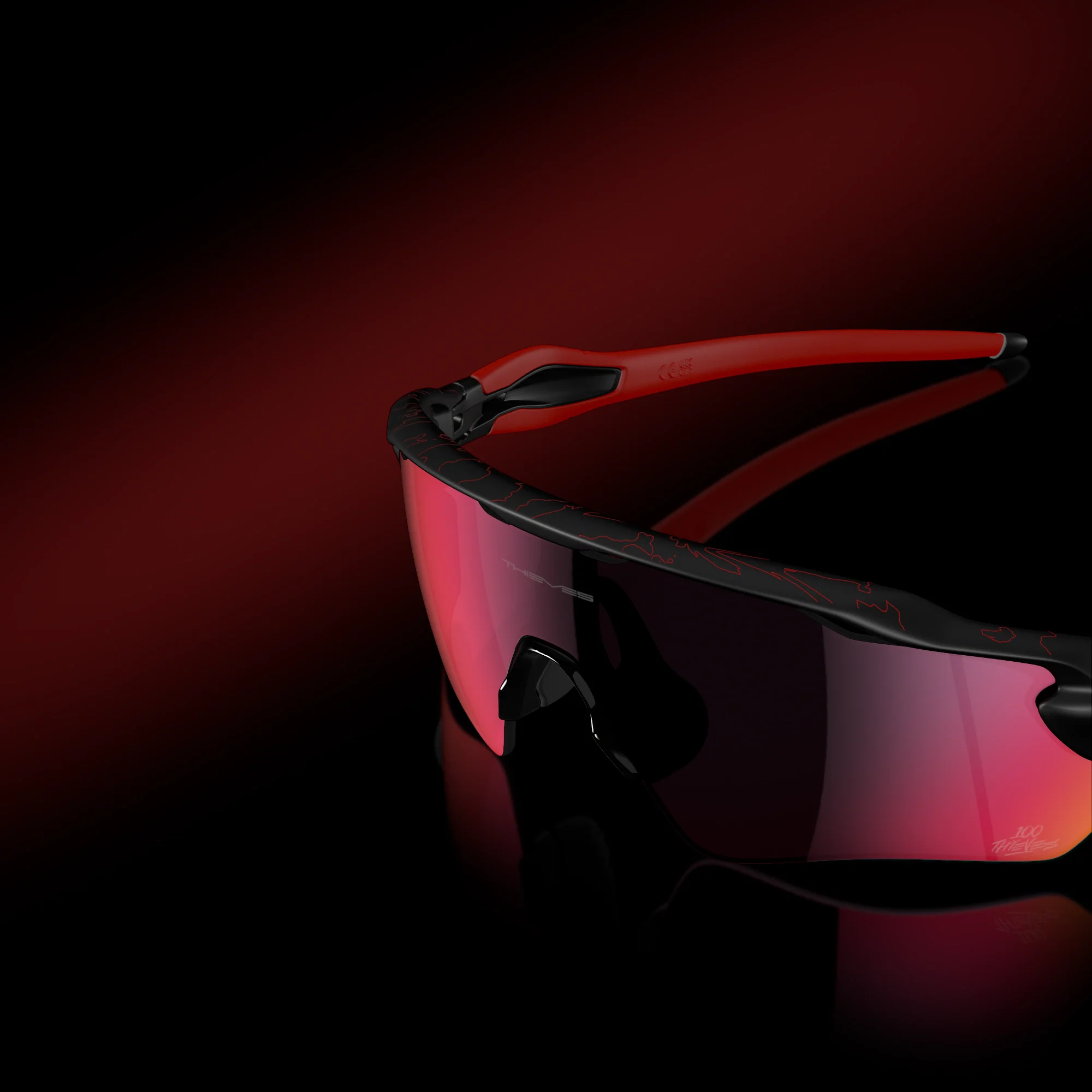 Lentes Oakley Radar EV Path 100 Thieves Collection Prizm Road Lenses 100T Matte Black Frame - Image 5