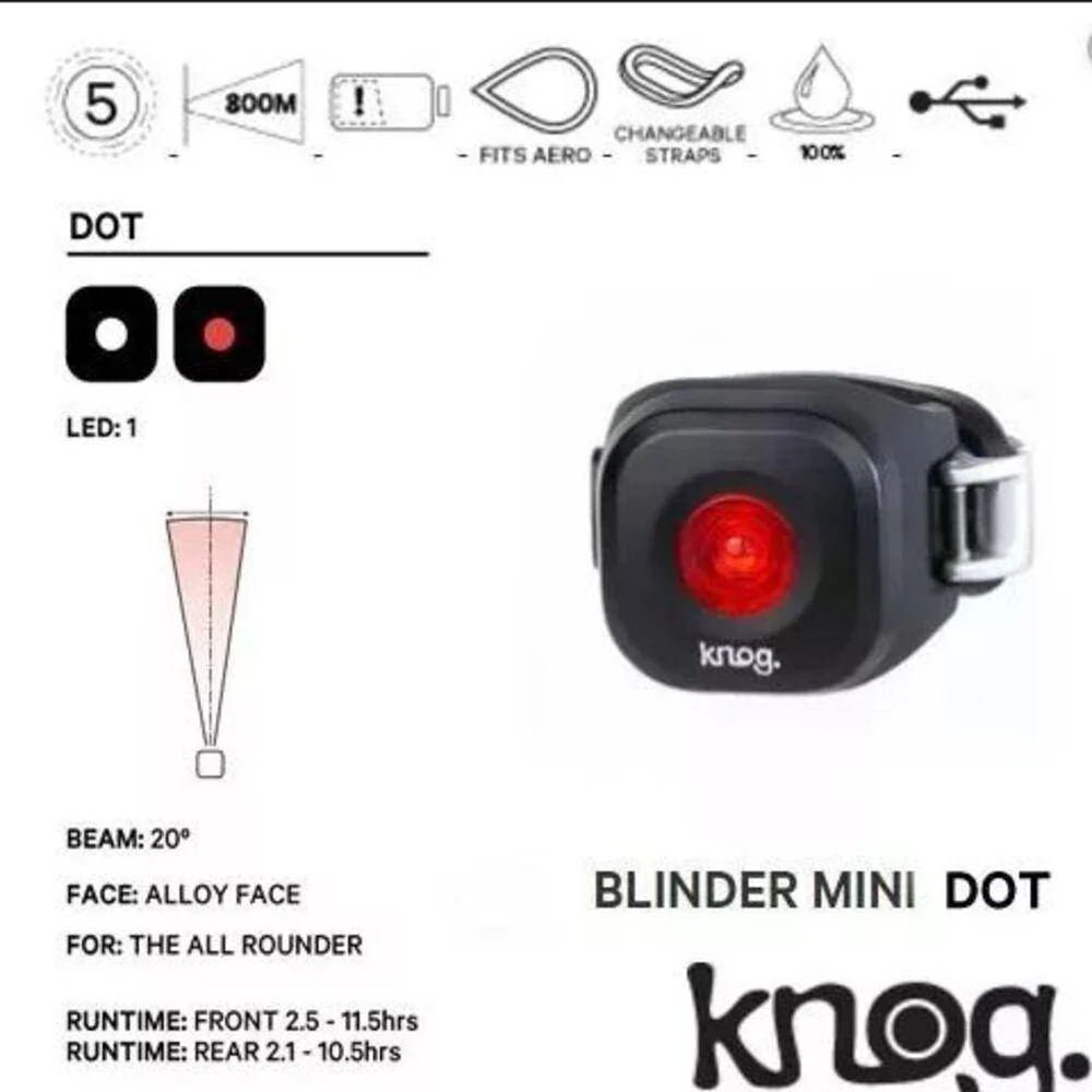 Luz Trasera Para Bicicleta Blinder Mini Dot Back//Knog - Image 4