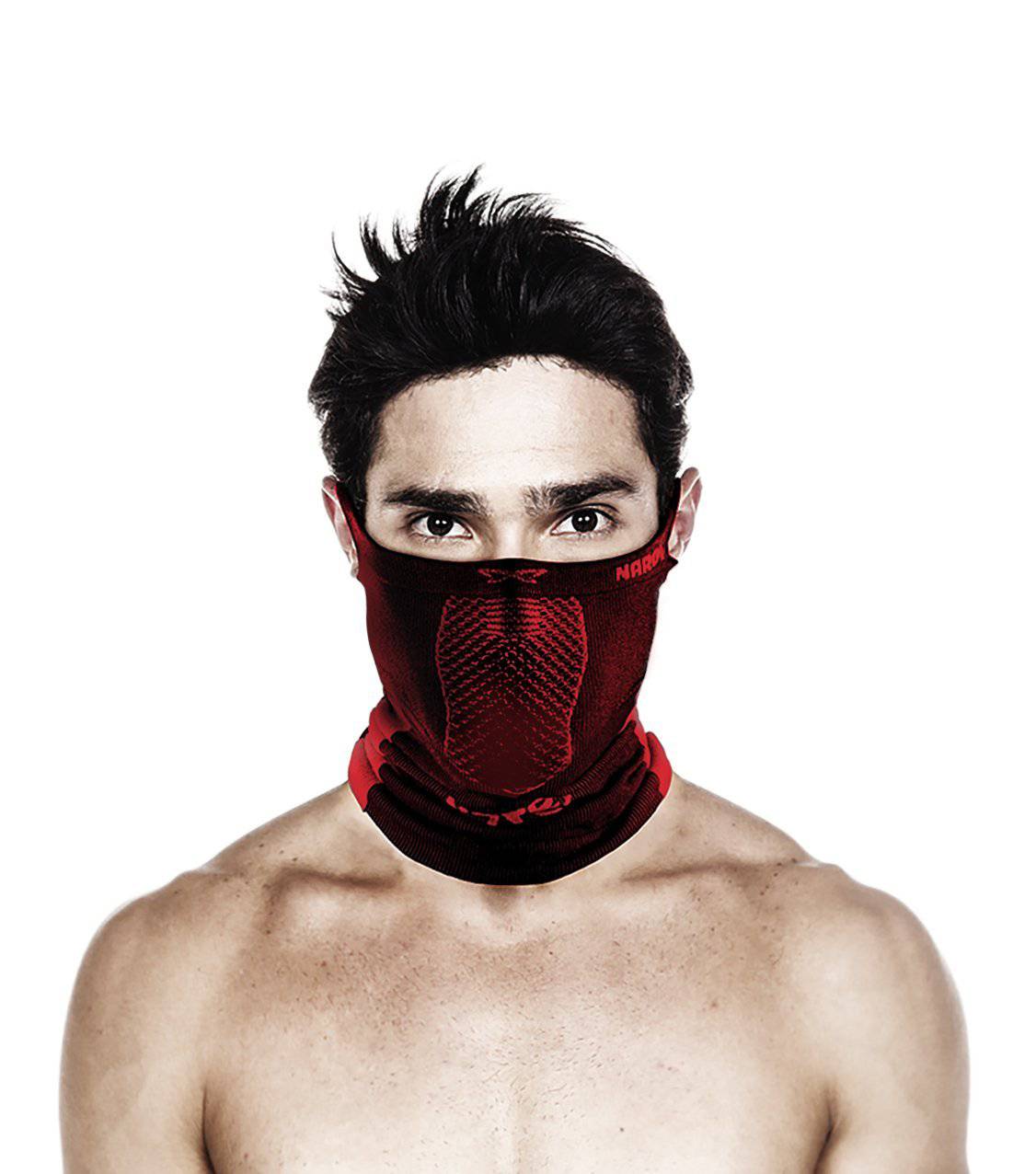 Máscara Deportiva Reversible Con Cuello X5 -Negro/Rojo