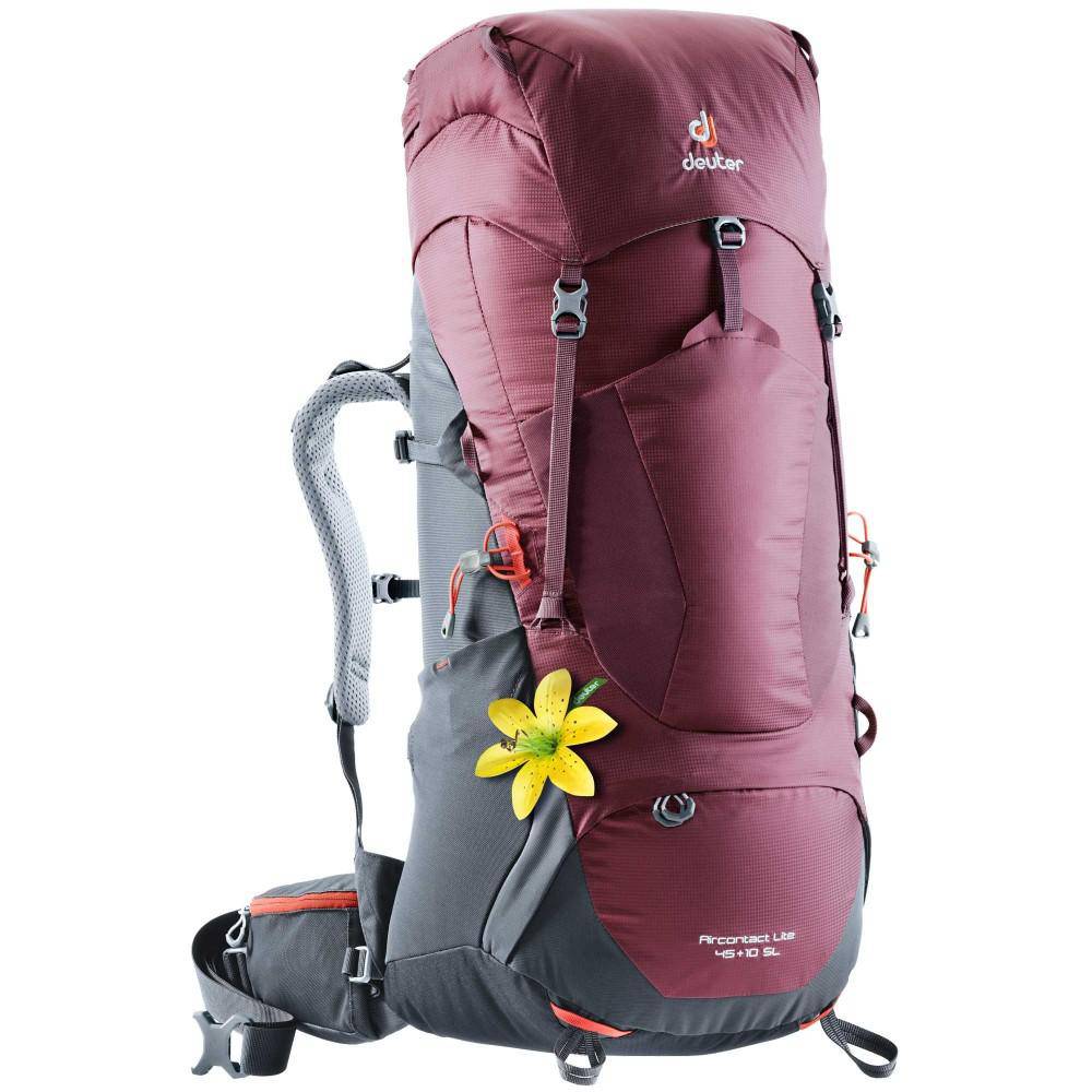 Mochila Aircontact Lite 45+10Ltrs SL Maron Grafito Deuter