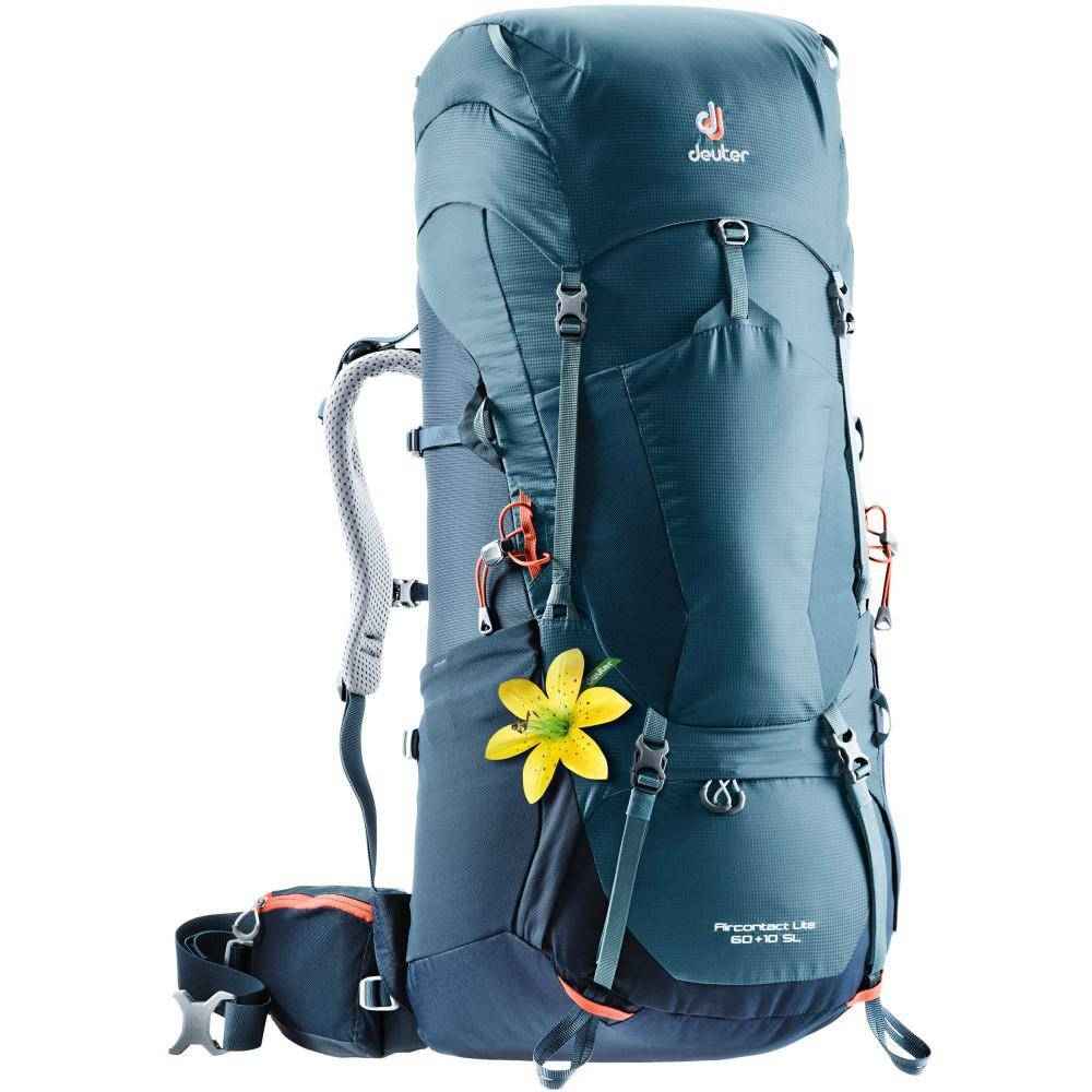 Mochila Aircontact Lite 60+10Ltrs Artic Navy Deuter