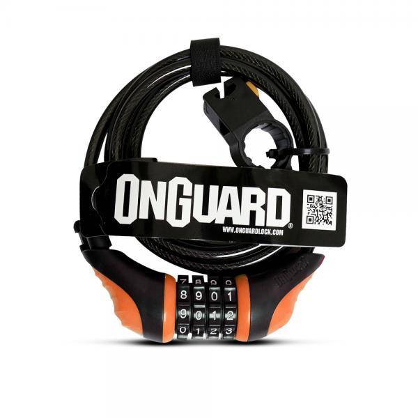 ON GUARD - CANDADO ESPIRAL C/CLAVE NS 180X8 NARANJO