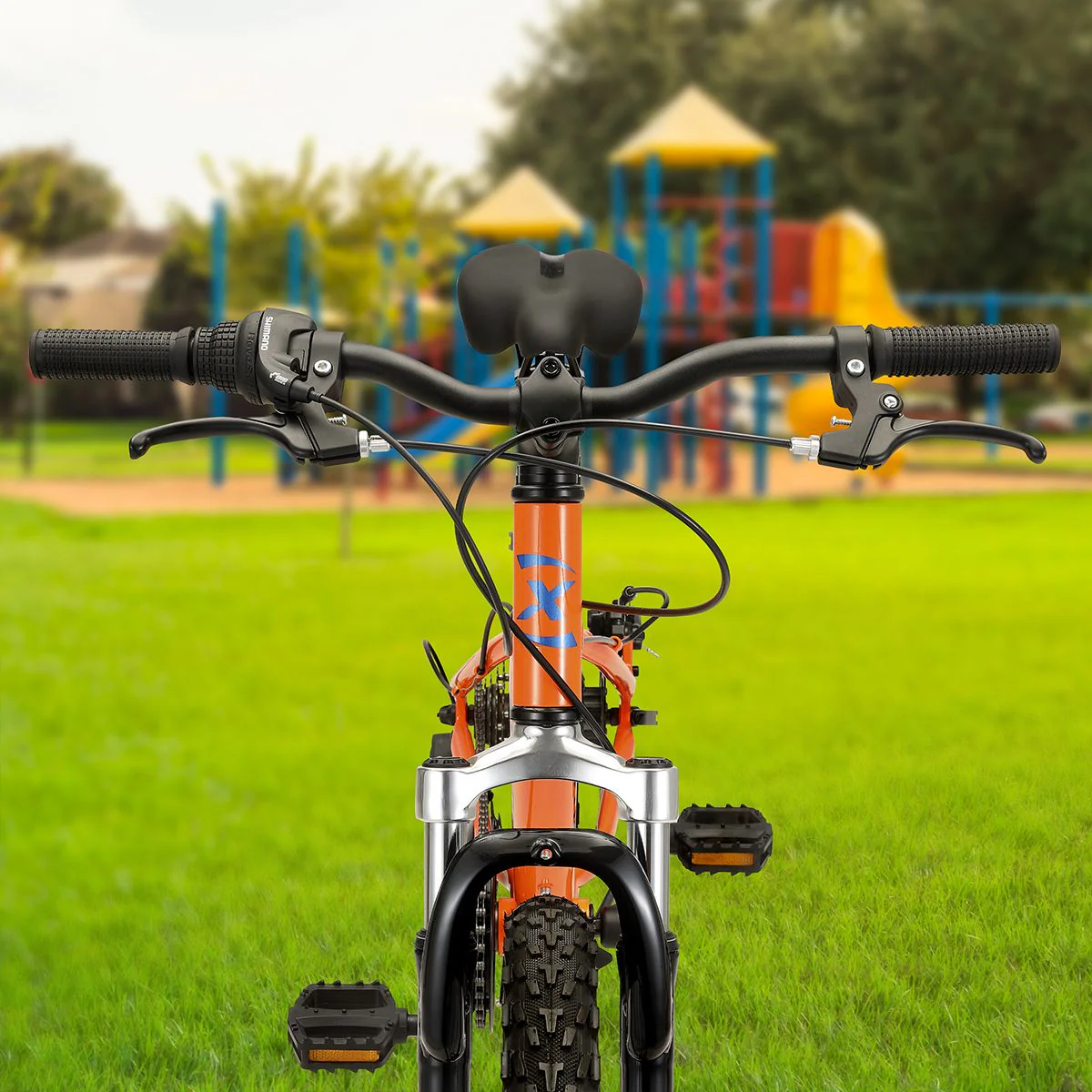 Oxford Bicicleta Infantil Drako Suspensión Aro 20 Naranja/Azul - Image 6