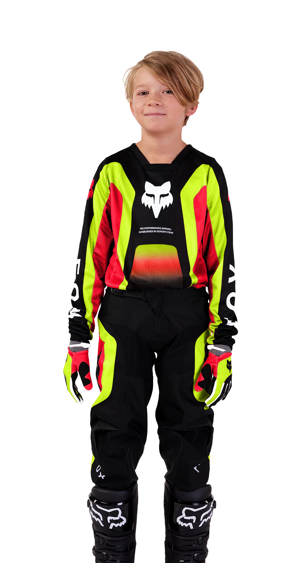 Pantalon Moto Niño 180 Ballast Rojo/Amarillo Fox - Image 3
