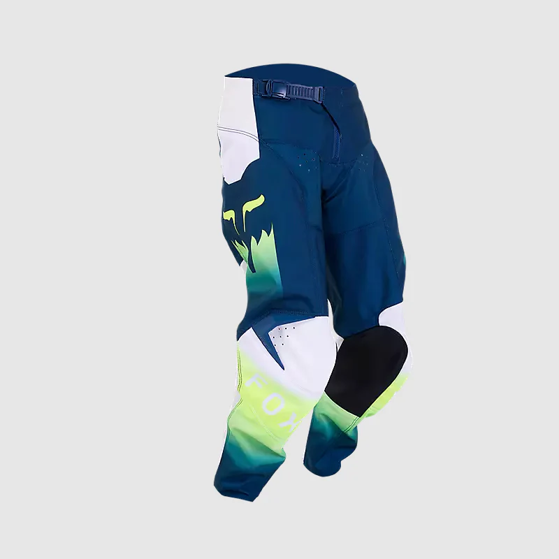 Pantalon Moto Niño 180 Flora Petroleo/Blanco Fox