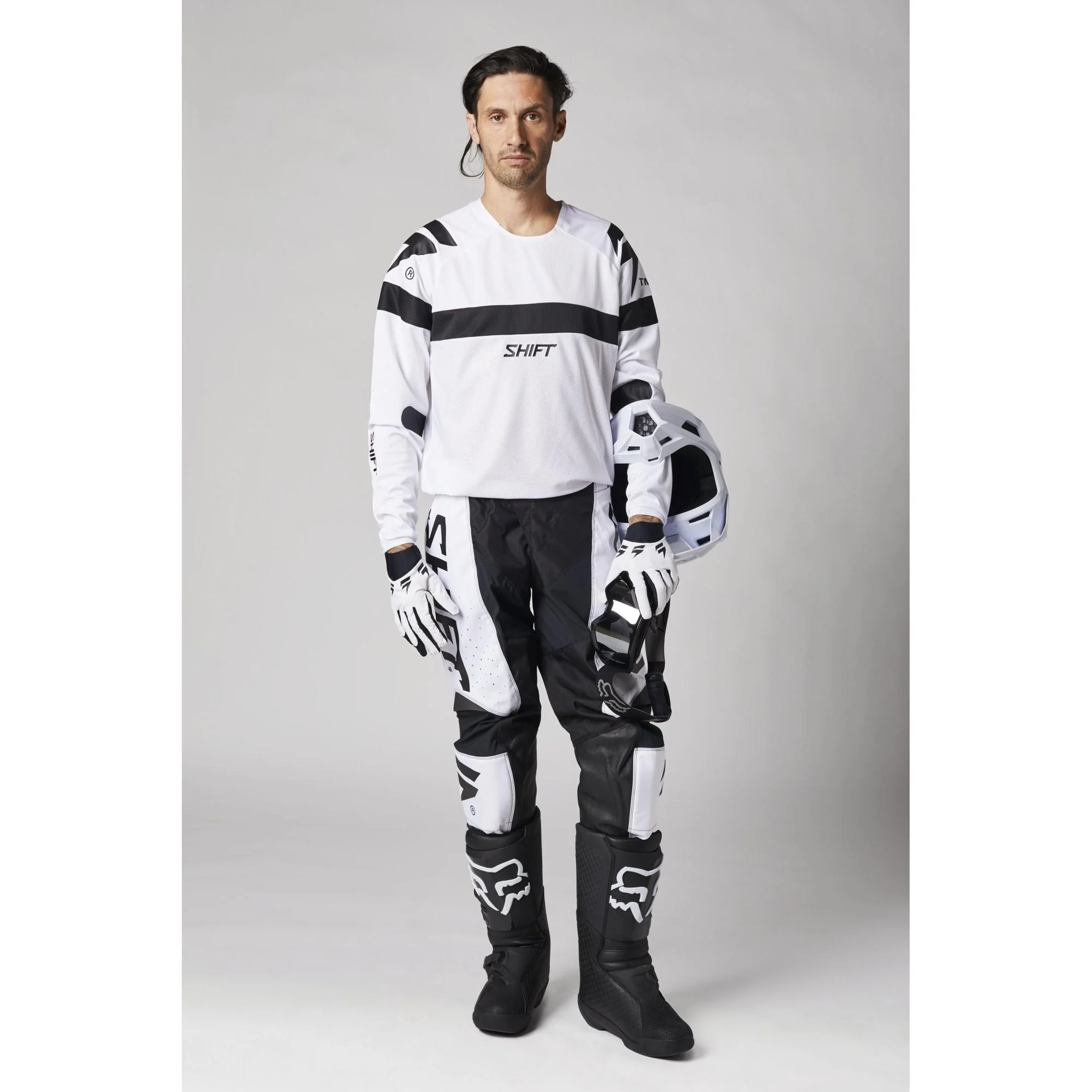 Pantalon Moto Whit3 Label Trac Blanco/Negro Shift - Image 2