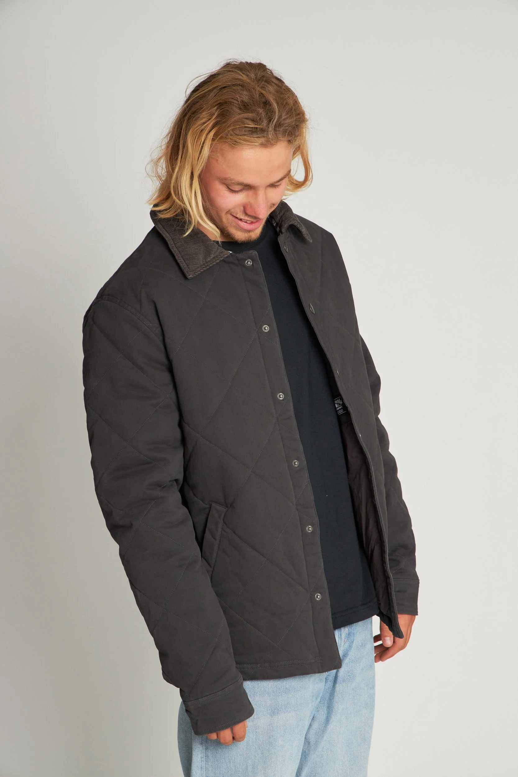 Chaqueta Gris Hombre Canvas Basket - Image 4