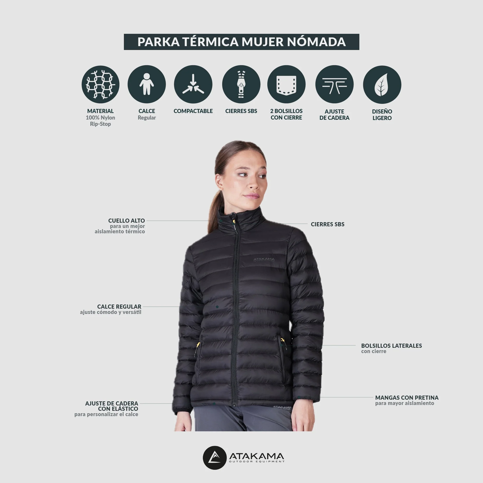 Parka Térmica Mujer Nómada Negro - Image 7