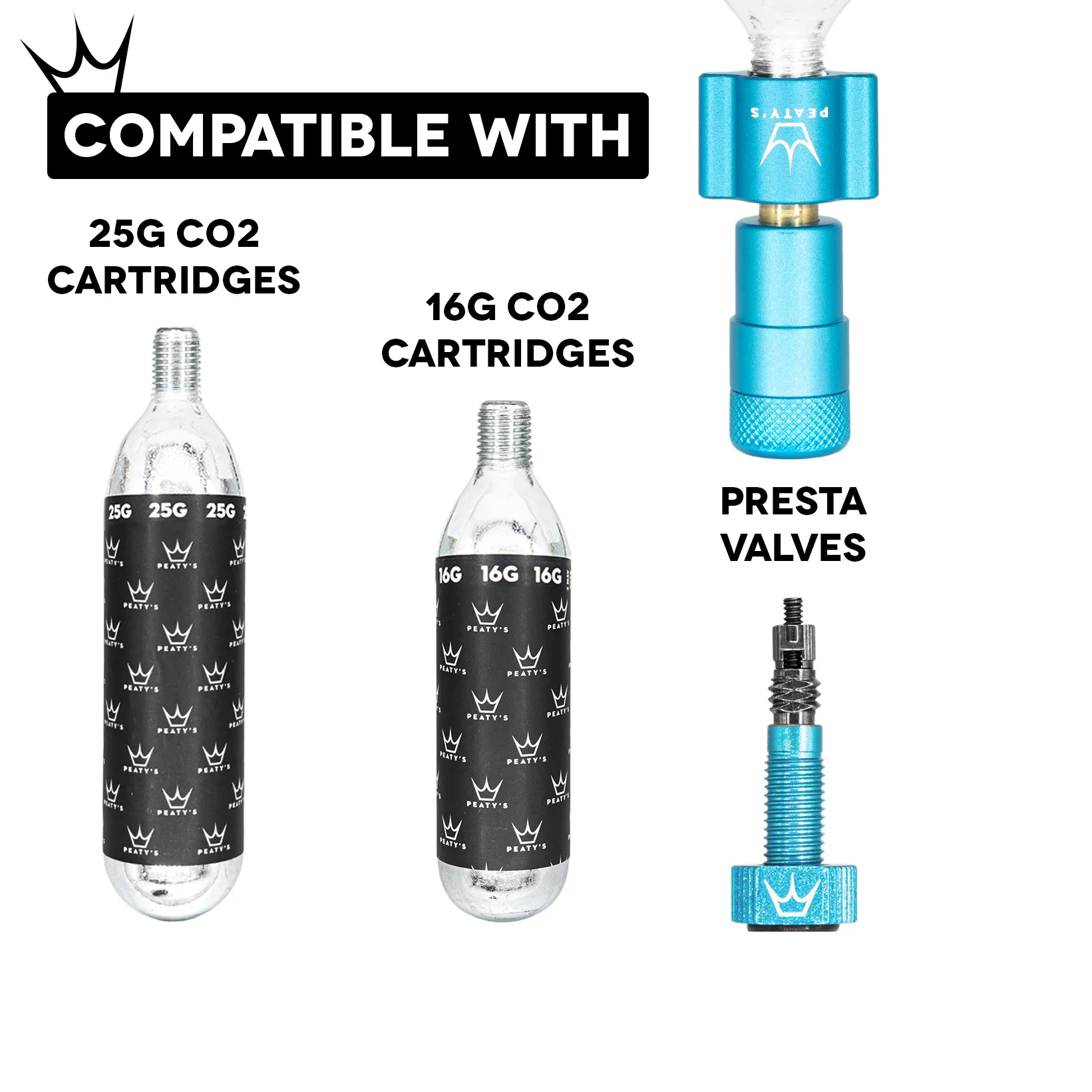 Peaty's Kit CO2 para Inflado Neumaticos 16G Dorado - Image 3