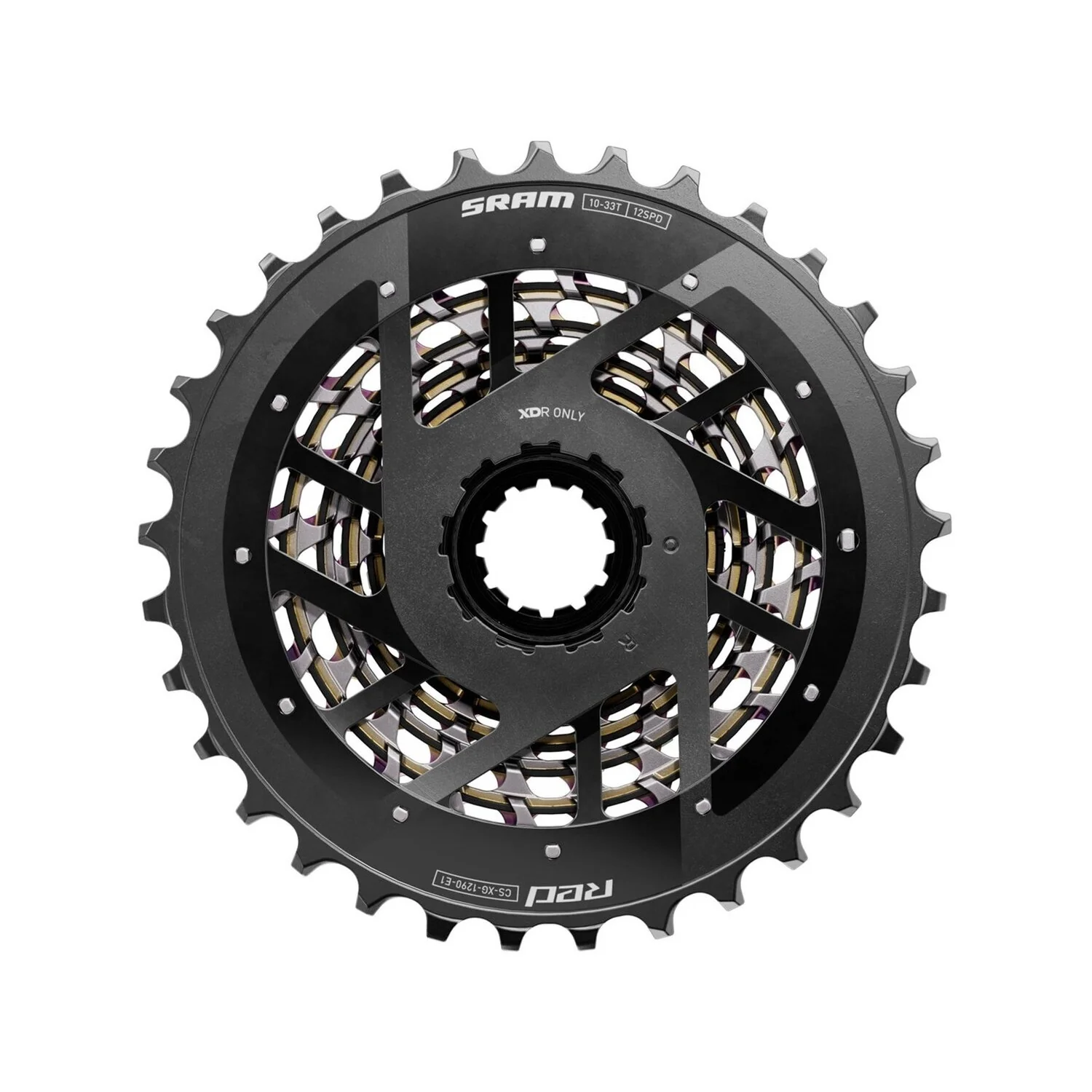 Piñón SRAM RED XDR XG1290 E1 X-DOME 10-33 12V Rainbow - Image 2