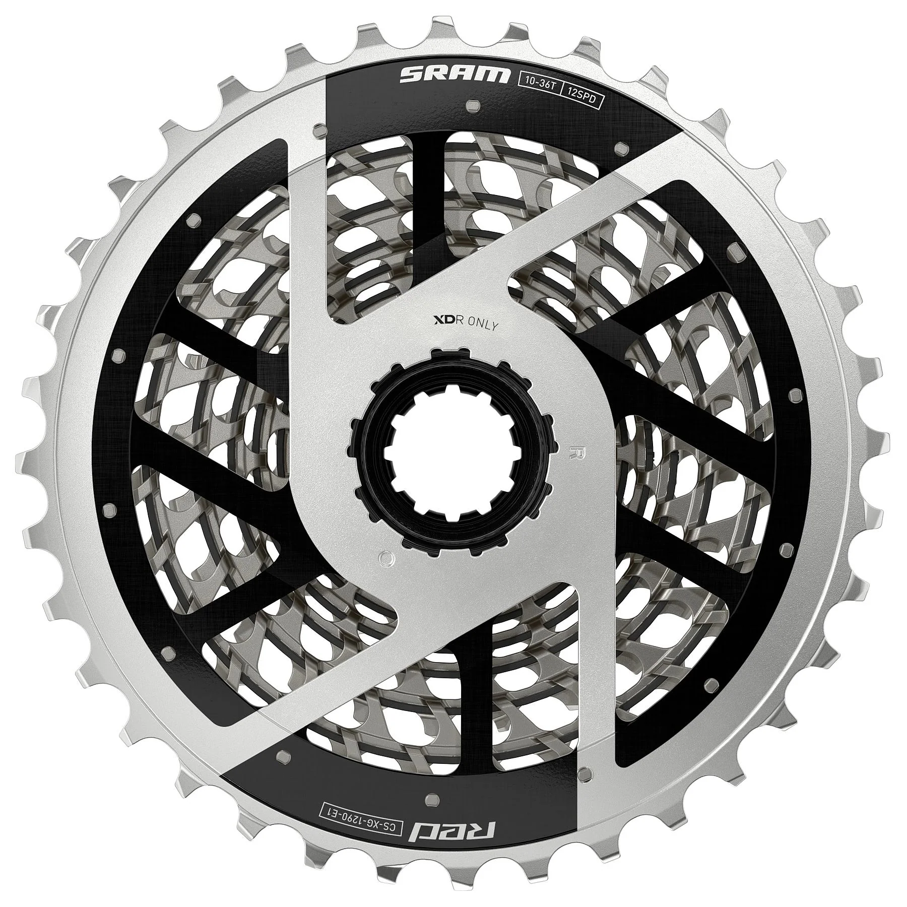 Piñón SRAM RED XDR XG1290 E1 X-DOME 10-36 12V Plata - Image 2