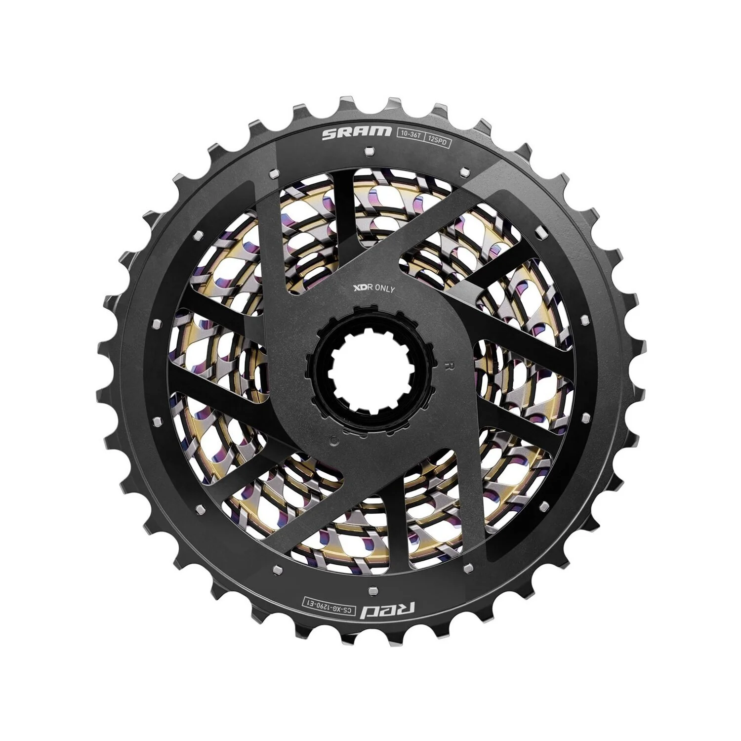 Piñón SRAM RED XDR XG1290 E1 X-DOME 10-36 12V Rainbow - Image 2