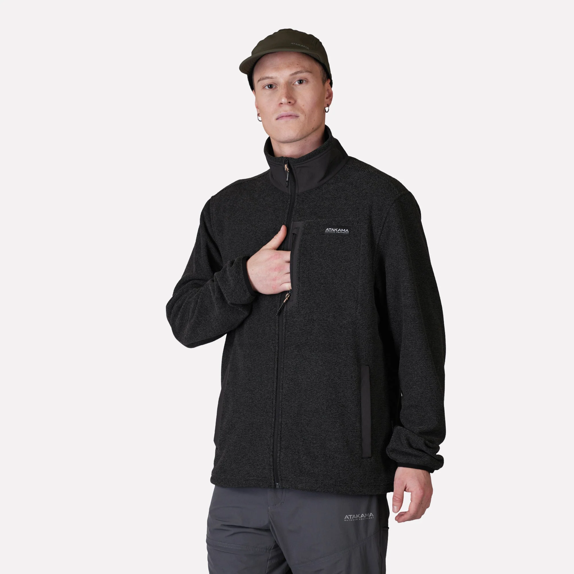 Polar Texturado Hombre Ventisquero Full Zip Gris - Image 2
