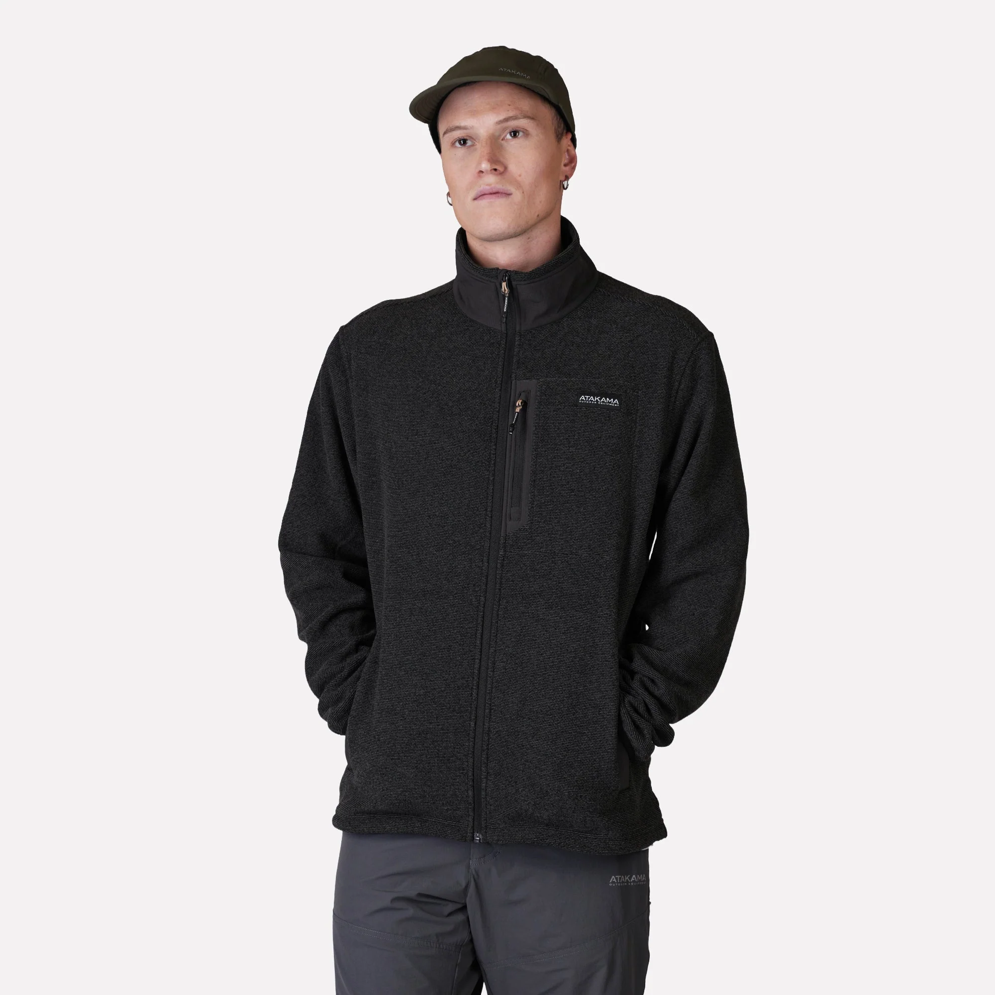 Polar Texturado Hombre Ventisquero Full Zip Gris - Image 4
