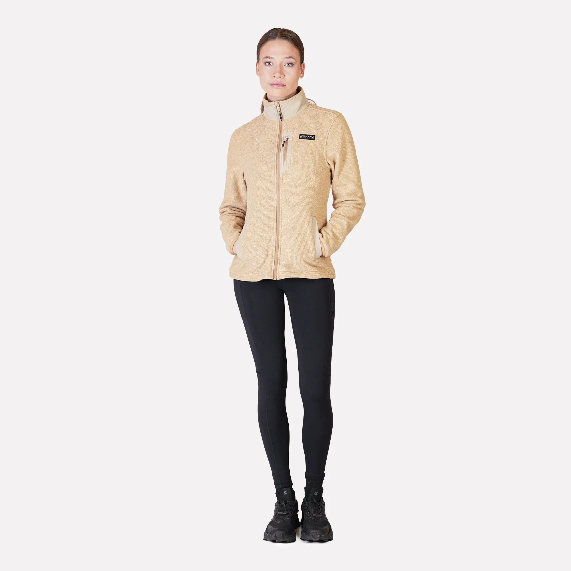 Polar Texturado Mujer Ventisquero Full Zip Beige - Image 5