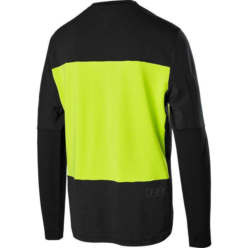 Polera Bicicleta Defend Lunar Amarillo Fluor Fox Racing. - Image 2