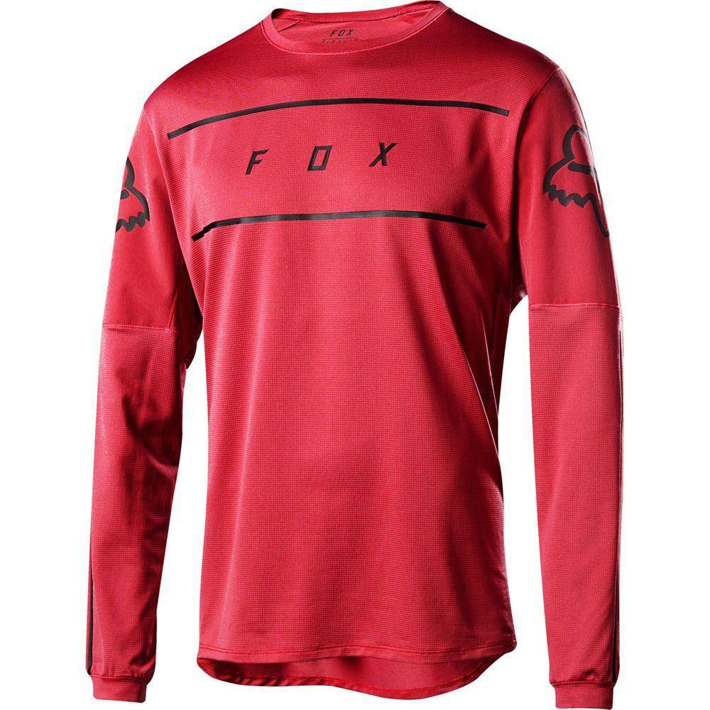 Polera Bicicleta Flexair Fine Line Rojo Fox Racing.