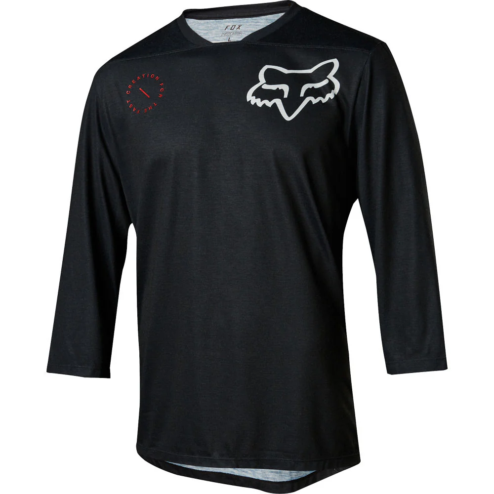 Polera Bicicleta Indicator 3 4 Asym Negro Fox Racing