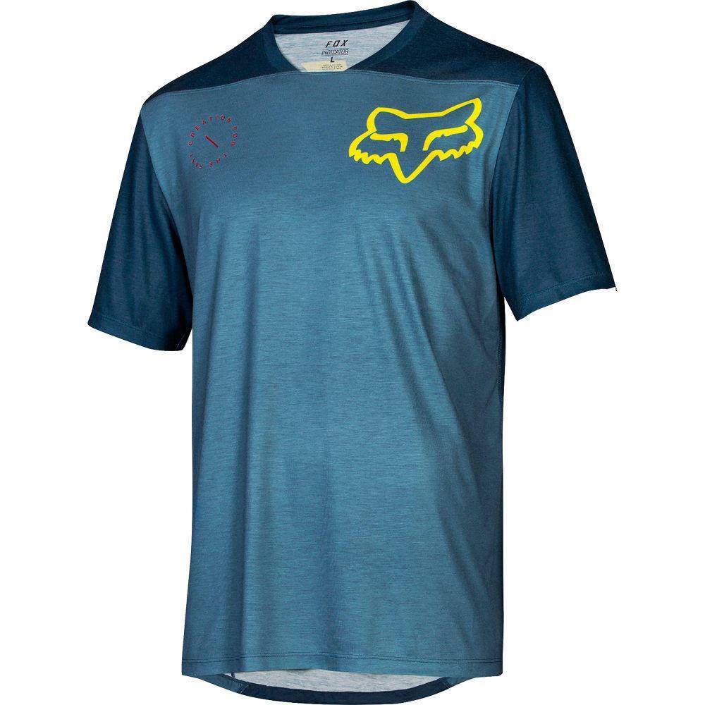 Polera Bicicleta Indicator Asym Azul Acero Fox Racing.