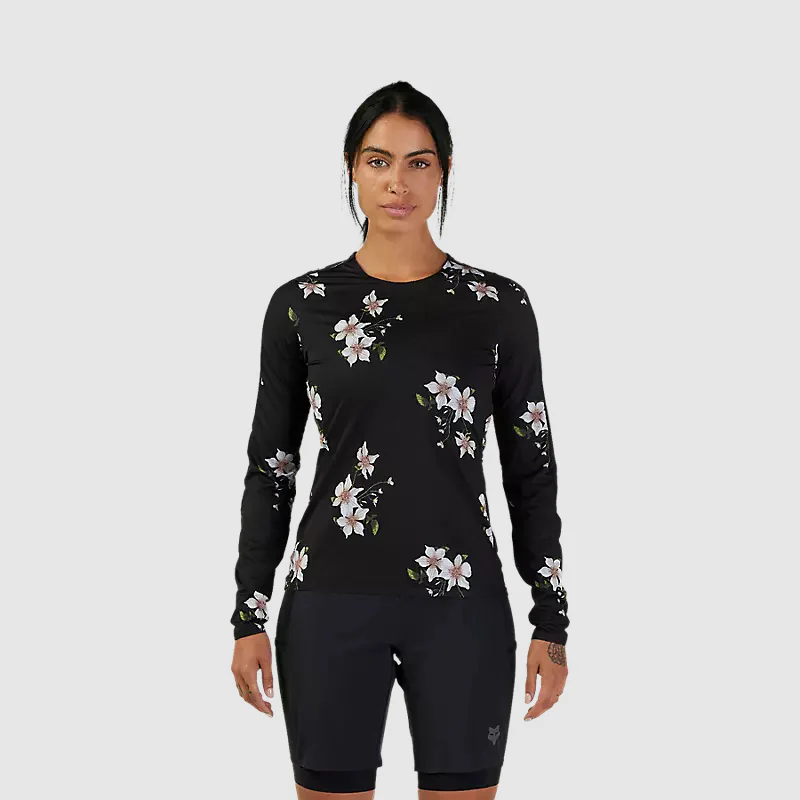 Polera Bicicleta Mujer Flexair Ascent Dogwood Manga Larga Negro Fox - Image 2