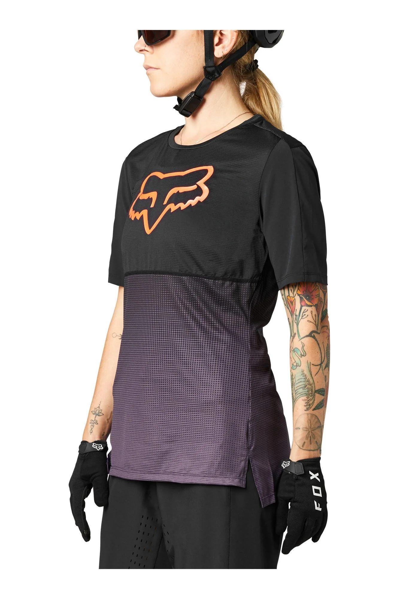 Polera Bicicleta Mujer Flexair Negro/Morado Fox Racing - Image 3
