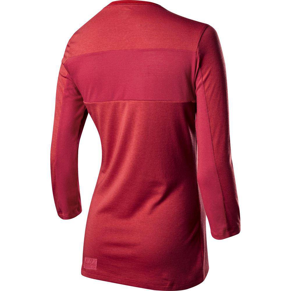Polera Bicicleta Mujer Ranger Drirelease 3/4 Rojo Fox Racing. - Image 2