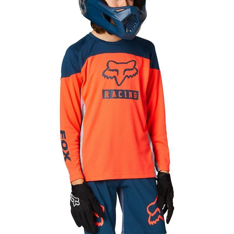 Polera Bicicleta Niño Defend Grphc 2 Naranja Fox Racing