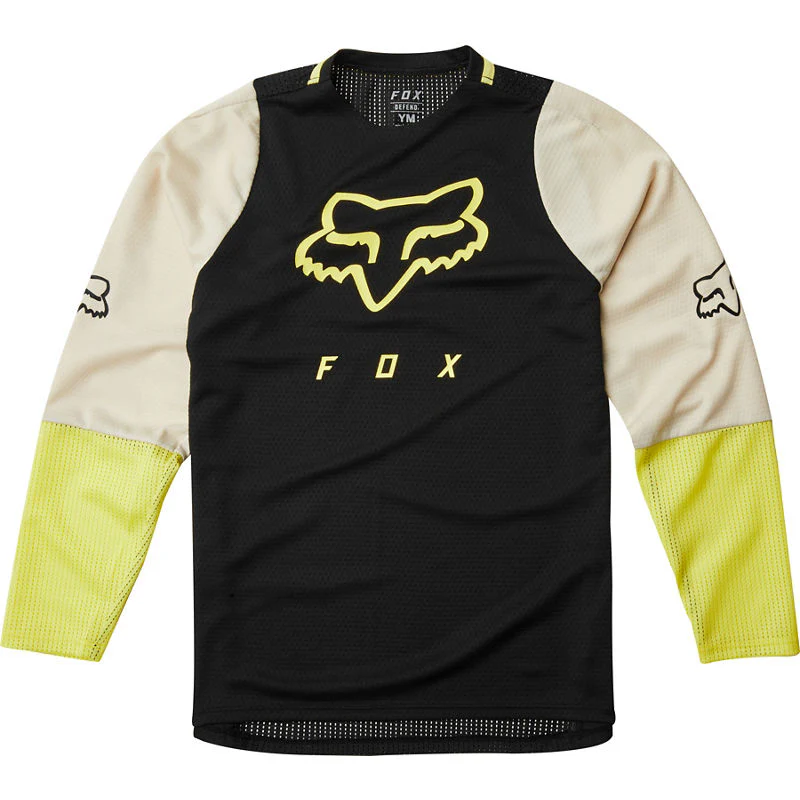 Polera Bicicleta Niño Defend Ls Negro Fox Racing