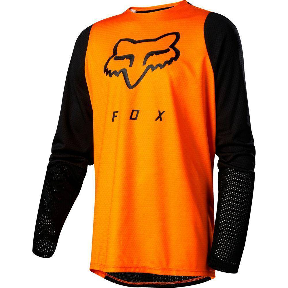 Polera Bicicleta Niño Defend Naranjo Fox Racing.