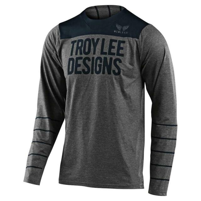 Polera Bicicleta Skyline Pinstripe Heather Gray/Navy Troy Lee Designs