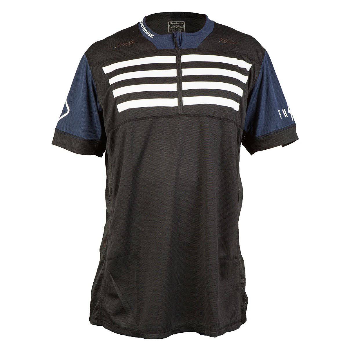 Polera De Bicicleta Crossline Stripes Ss Black L FastHouse