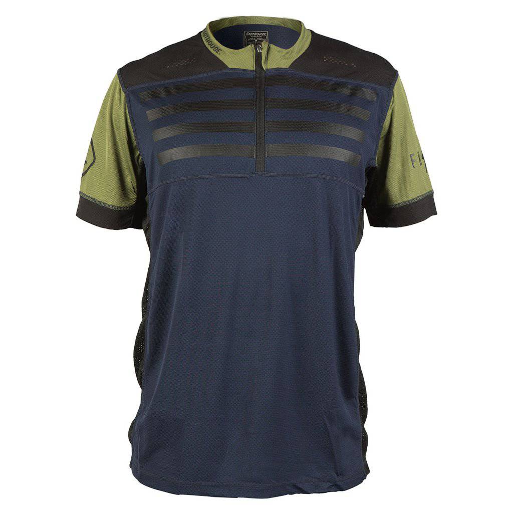 Polera De Bicicleta Crossline Stripes Ss Navy L FastHouse