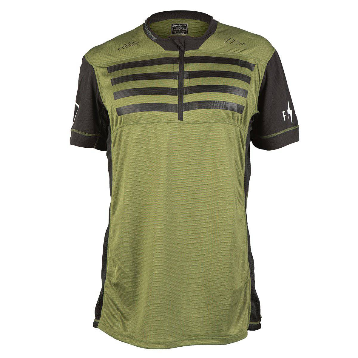 Polera De Bicicleta Crossline Stripes Ss Olive M FastHouse
