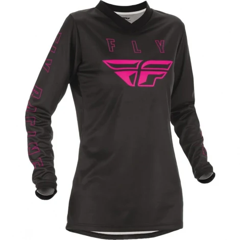 Polera de Bicicleta Mujer F-16 Negro/Rosado Fly Racing