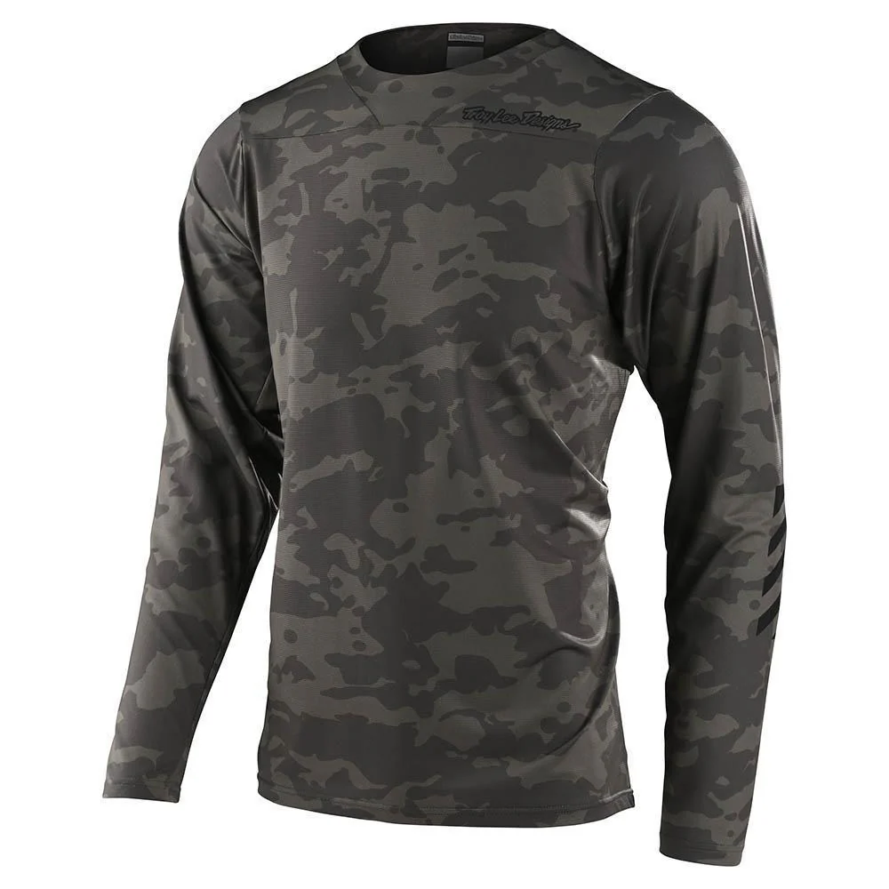 Polera de Bicicleta Skyline Chill Ls Camo Verde Troy Lee Designs