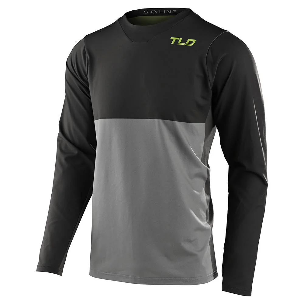 Polera de Bicicleta Skyline Chill Ls Gris / Verde Troy Lee Designs