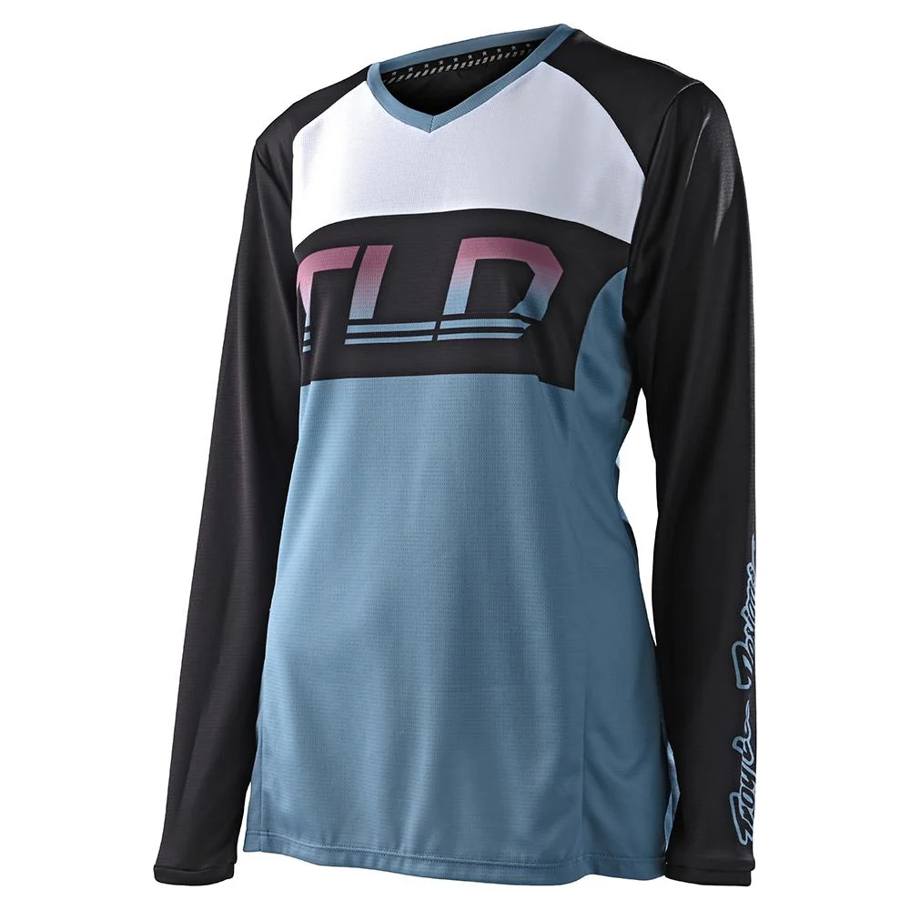 Polera de Moto Mujer GP Icon Smokey Blue Troy Lee Designs