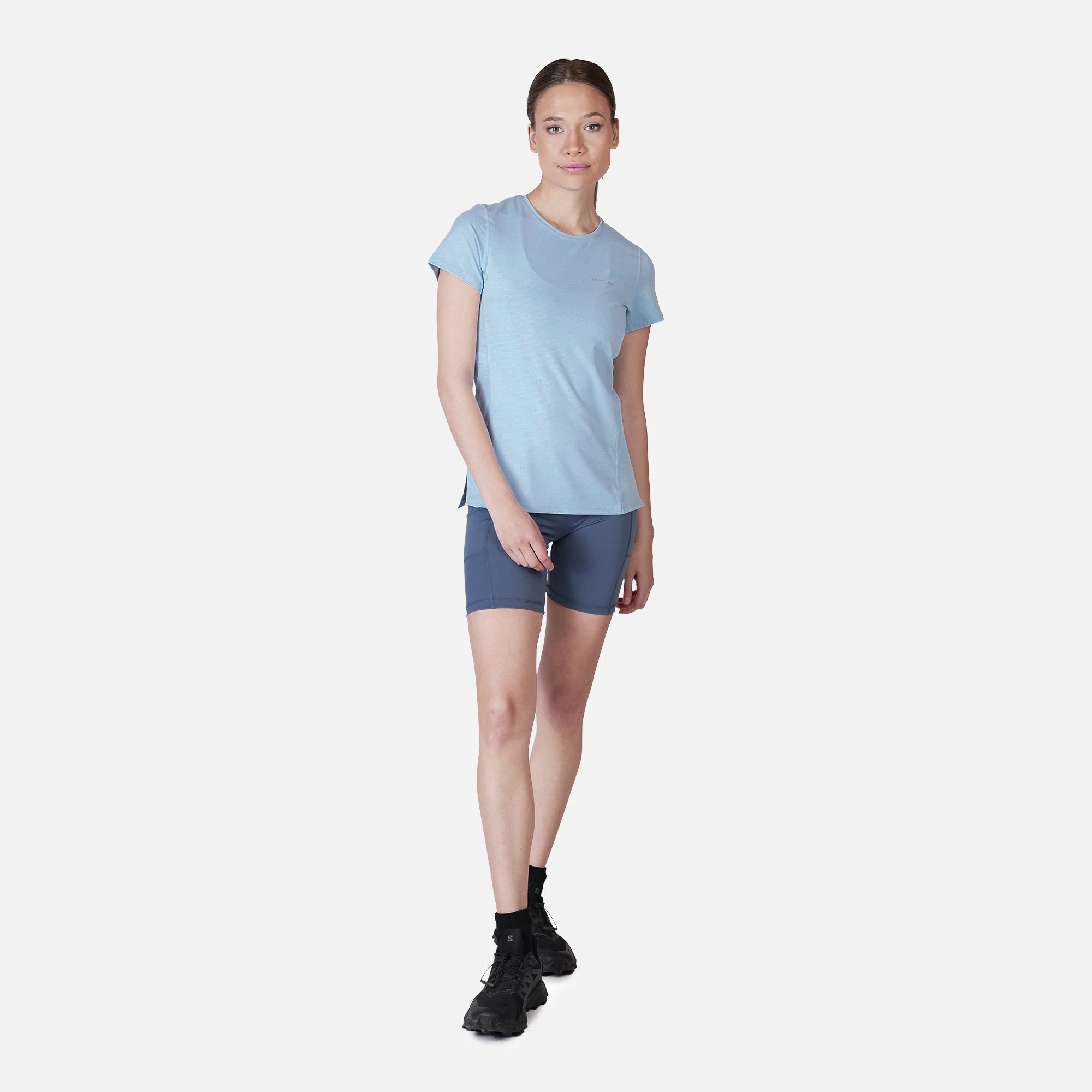Polera deportiva Mujer Dinámica Dry Core Celeste - Image 5