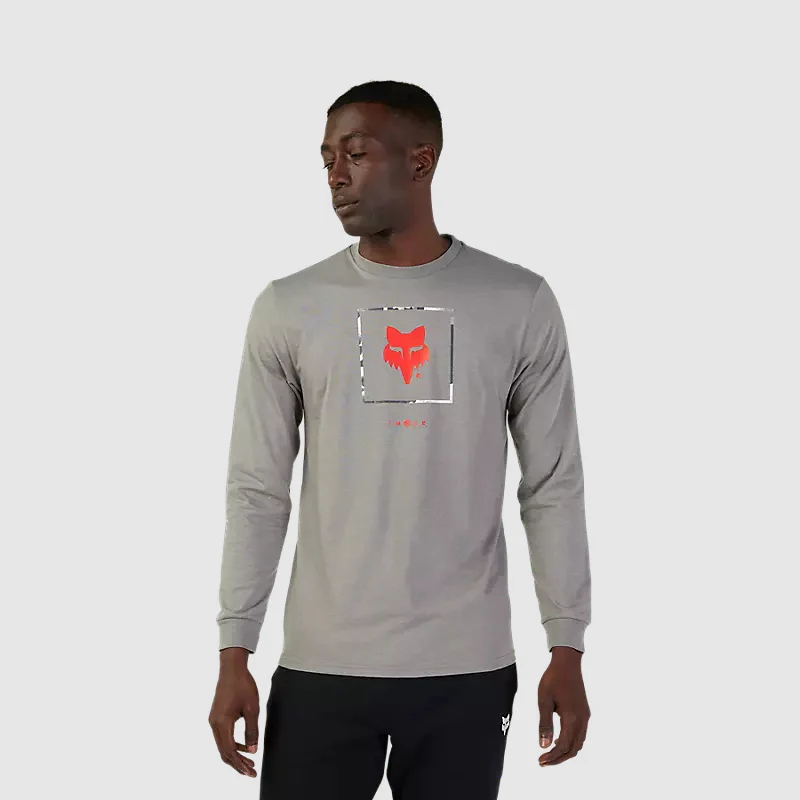 Polera Lifestyle Atlas Premium Manga Larga Gris Fox (Open Box)