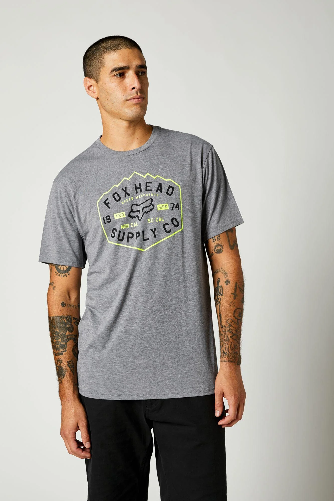 Polera Lifestyle Backbone Tech Gris Fox Racing - Image 3
