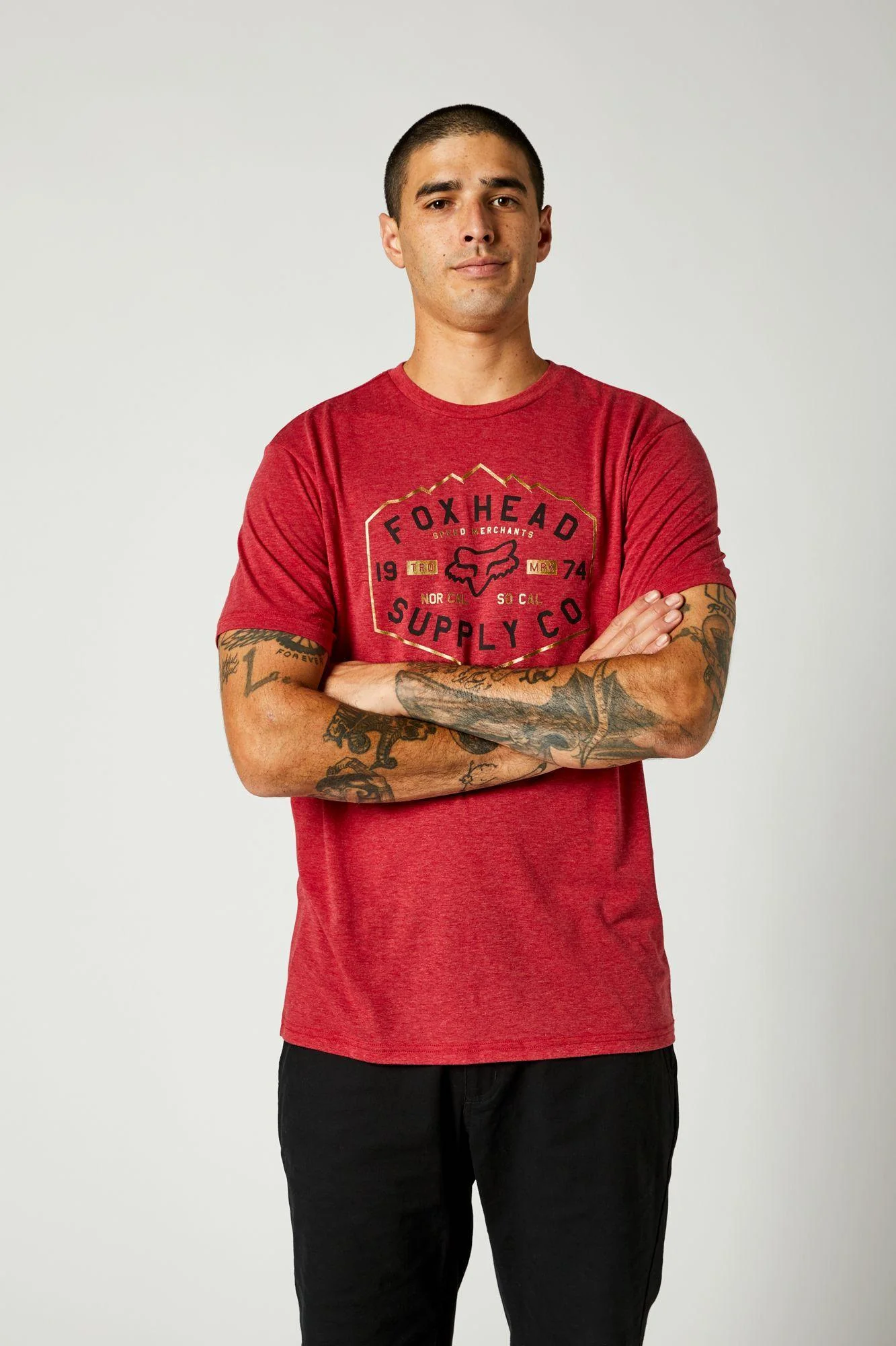 Polera Lifestyle Backbone Tech Rojo Fox Racing - Image 3