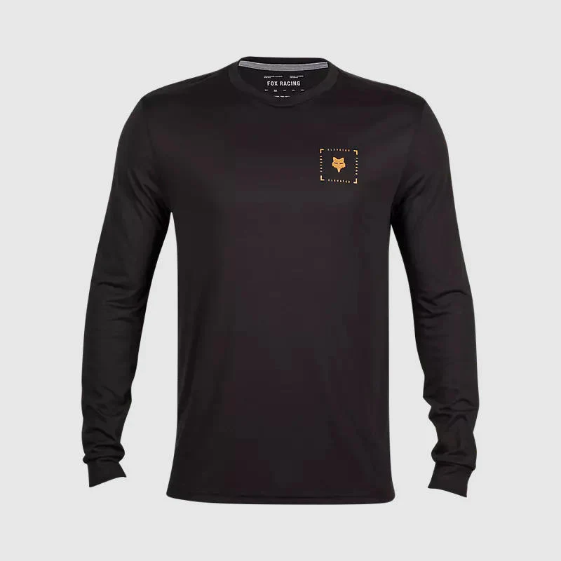 Polera Lifestyle Boxed Future Manga Larga Negro Fox - Image 3