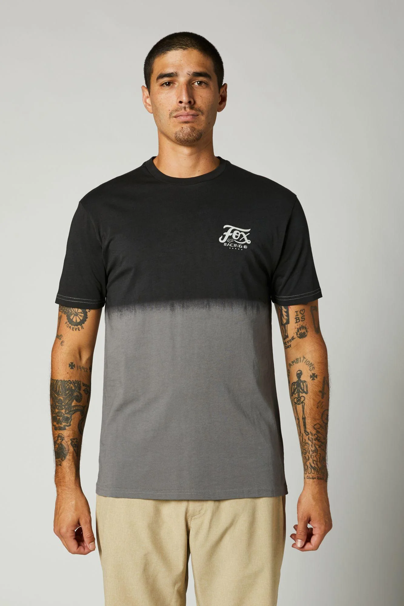 Polera Lifestyle Dipped Premium Negro Vintage Fox Racing - Image 3