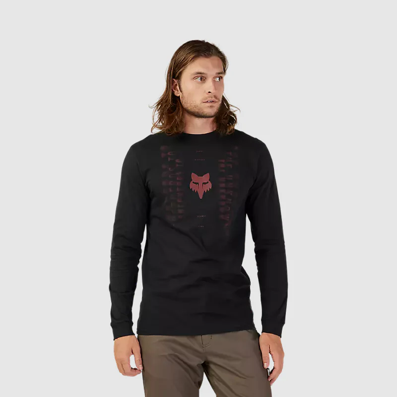 Polera Lifestyle Faded Out Premium Manga Larga Negro Fox