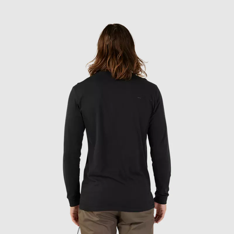 Polera Lifestyle Faded Out Premium Manga Larga Negro Fox - Image 3