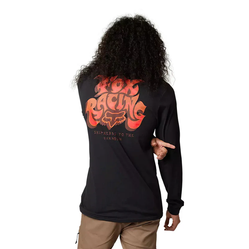 Polera Lifestyle Manga Larga Colel Negro Fox - Image 3