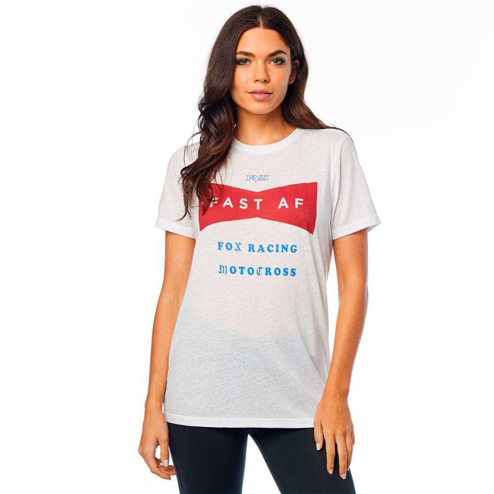 Polera Lifestyle Mujer Fast Af Bf Blanco Fox Racing.