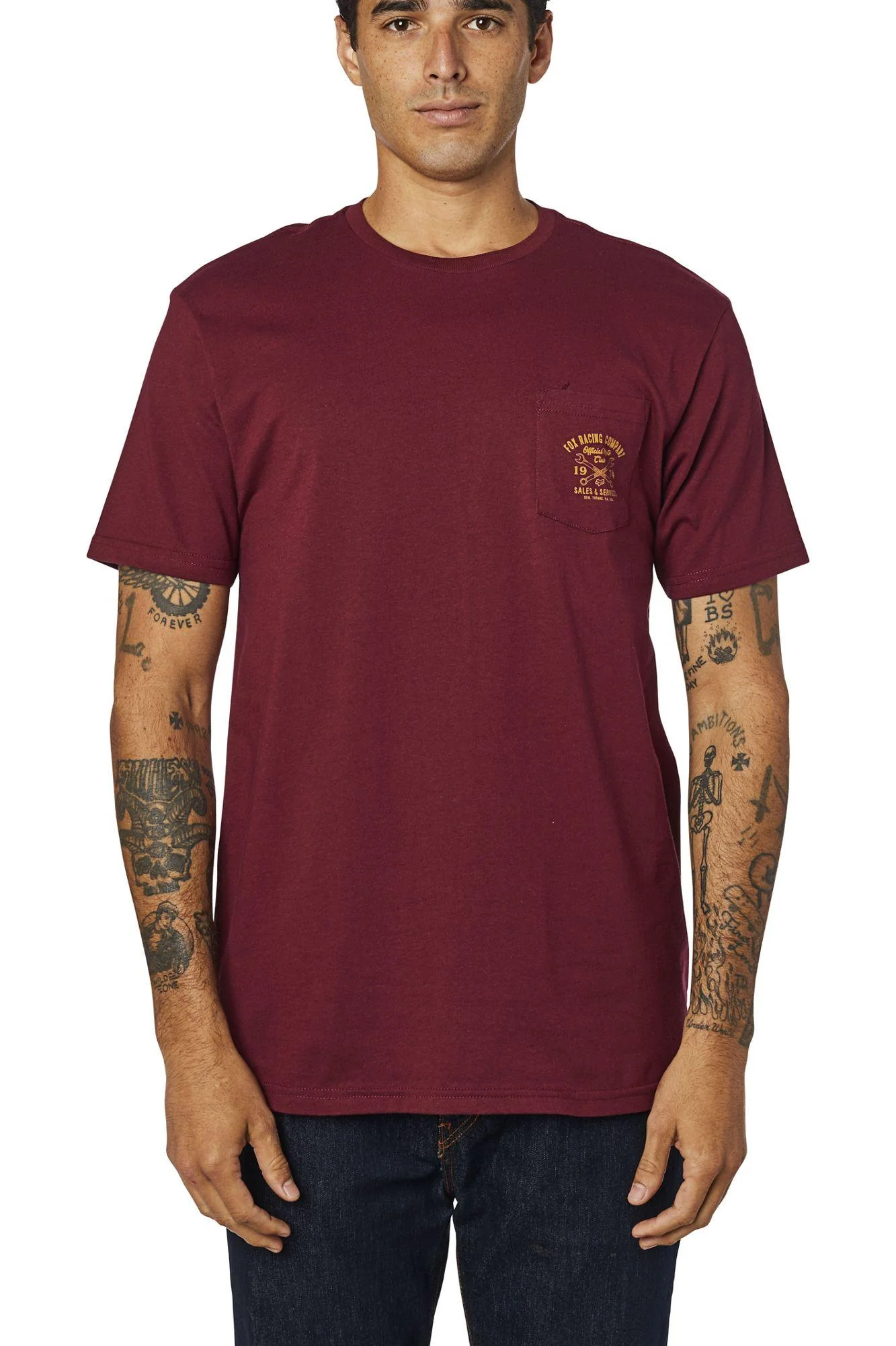 Polera Lifestyle Wrenched Pocket Rojo Fox Racing - Image 2